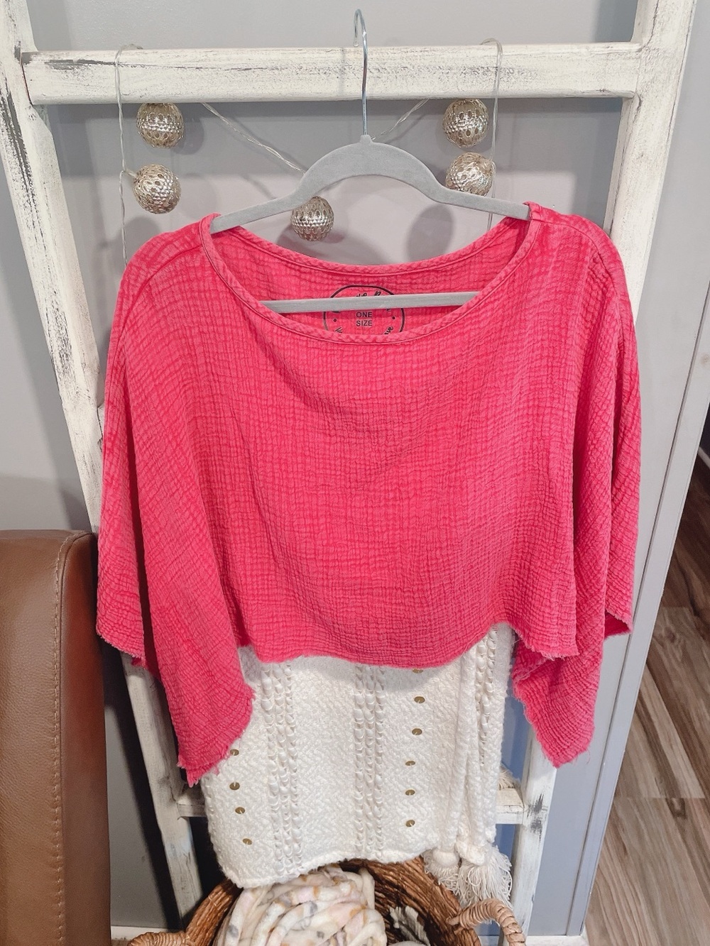 A Rare Bird Pink Cotton Blouse OS